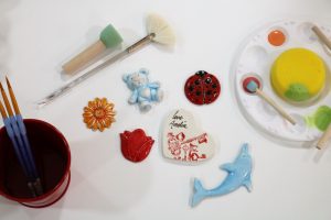 Trinkets on a table for Mothers Day