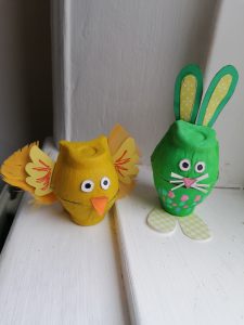 Handmade Bunny and Chick decorations