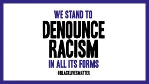 We stand to denounce racism in all its forms header