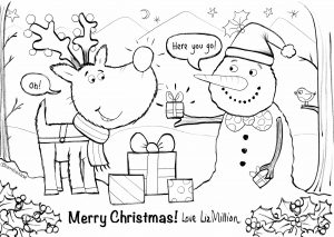 Festive characters to colour in by Illustrator Liz Million