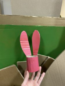 Pink cardboard bunny ears